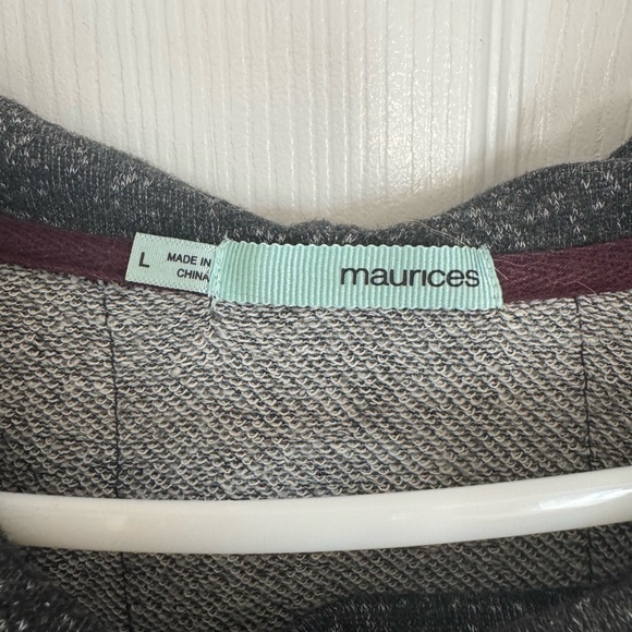 Maurices Charcoal Gray Cowl Neck Sweater with Lace Accents - Picture 2 of 3